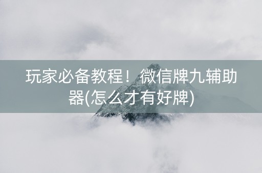 玩家必备教程！微信牌九辅助器(怎么才有好牌)