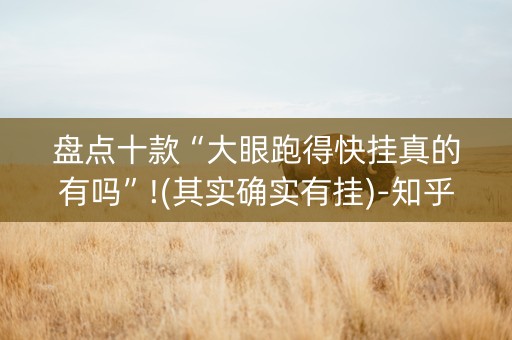 盘点十款“大眼跑得快挂真的有吗”!(其实确实有挂)-知乎