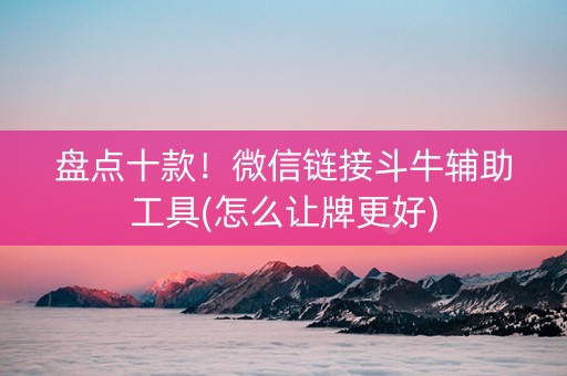 盘点十款！微信链接斗牛辅助工具(怎么让牌更好)