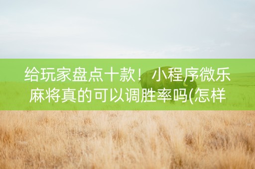 给玩家盘点十款！小程序微乐麻将真的可以调胜率吗(怎样设置才容易赢)