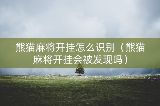 熊猫麻将开挂怎么识别（熊猫麻将开挂会被发现吗）