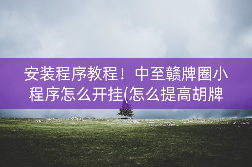 安装程序教程！中至赣牌圈小程序怎么开挂(怎么提高胡牌率)