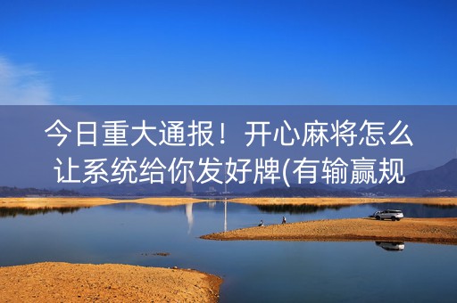 今日重大通报！开心麻将怎么让系统给你发好牌(有输赢规律吗)