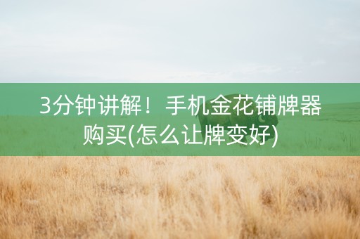 3分钟讲解！手机金花铺牌器购买(怎么让牌变好)