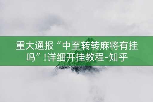 重大通报“中至转转麻将有挂吗”!详细开挂教程-知乎
