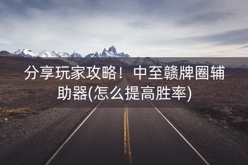 分享玩家攻略！中至赣牌圈辅助器(怎么提高胜率)