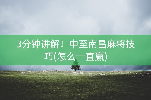 3分钟讲解！中至南昌麻将技巧(怎么一直赢)