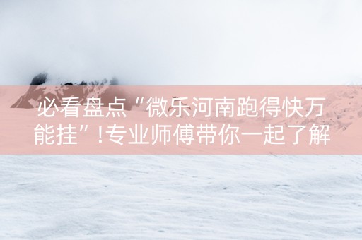 必看盘点“微乐河南跑得快万能挂”!专业师傅带你一起了解（详细教程）-知乎