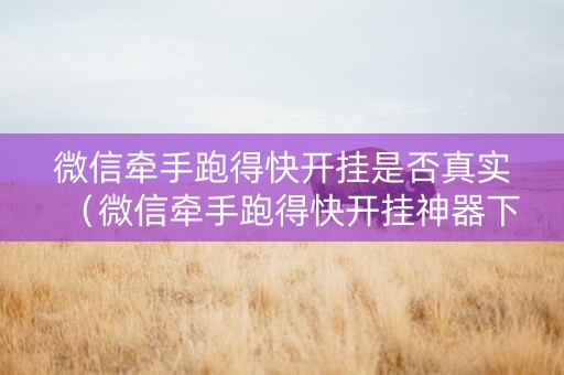 微信牵手跑得快开挂是否真实（微信牵手跑得快开挂神器下载安装）