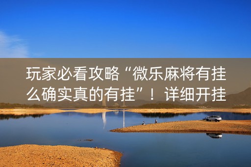 玩家必看攻略“微乐麻将有挂么确实真的有挂”！详细开挂教程（确实真的有挂)-知乎
