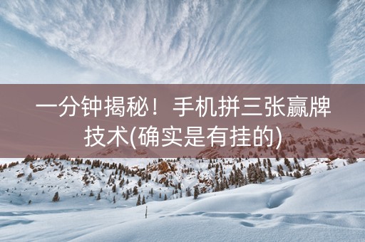 一分钟揭秘！手机拼三张赢牌技术(确实是有挂的)