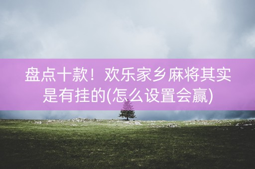 盘点十款！欢乐家乡麻将其实是有挂的(怎么设置会赢)