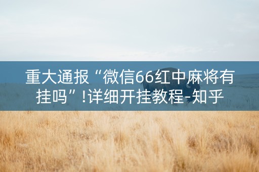 重大通报“微信66红中麻将有挂吗”!详细开挂教程-知乎