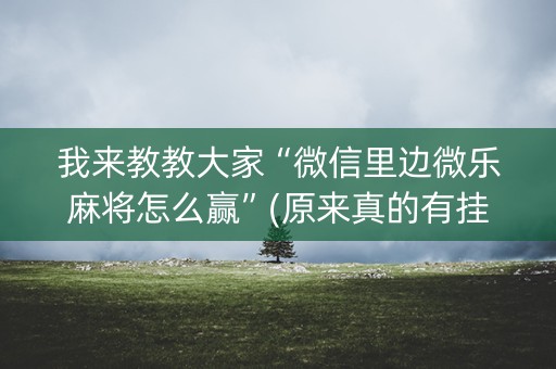 我来教教大家“微信里边微乐麻将怎么赢”(原来真的有挂)-知乎