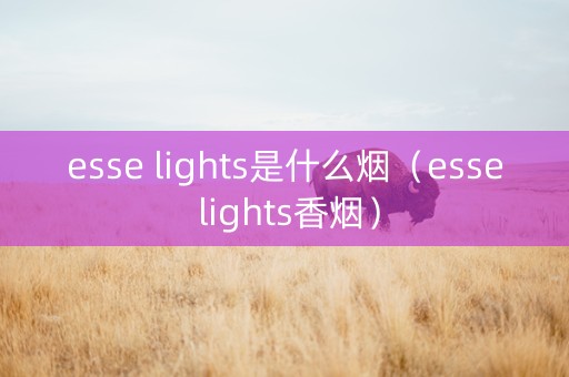 esse lights是什么烟（esse lights香烟）