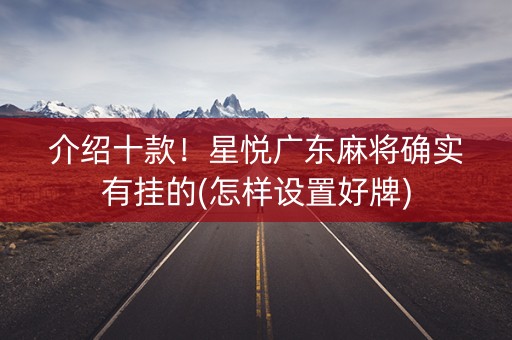 介绍十款！星悦广东麻将确实有挂的(怎样设置好牌)