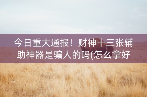 今日重大通报！财神十三张辅助神器是骗人的吗(怎么拿好牌)