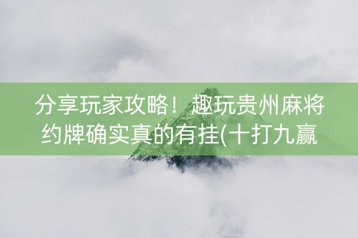 分享玩家攻略！趣玩贵州麻将约牌确实真的有挂(十打九赢的打法)
