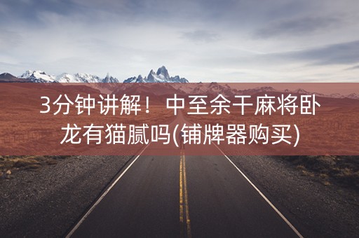 3分钟讲解！中至余干麻将卧龙有猫腻吗(铺牌器购买)