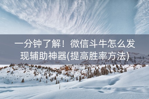 一分钟了解！微信斗牛怎么发现辅助神器(提高胜率方法)
