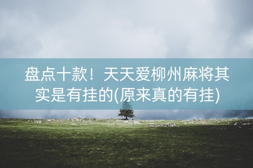 盘点十款！天天爱柳州麻将其实是有挂的(原来真的有挂)