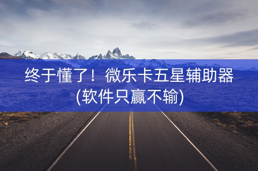 终于懂了！微乐卡五星辅助器(软件只赢不输)