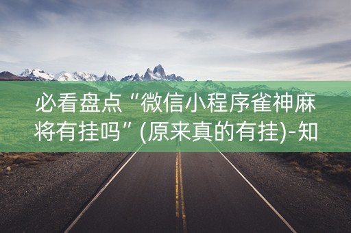必看盘点“微信小程序雀神麻将有挂吗”(原来真的有挂)-知乎