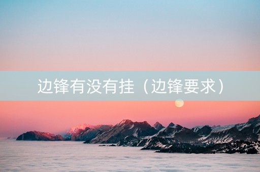 边锋有没有挂（边锋要求）