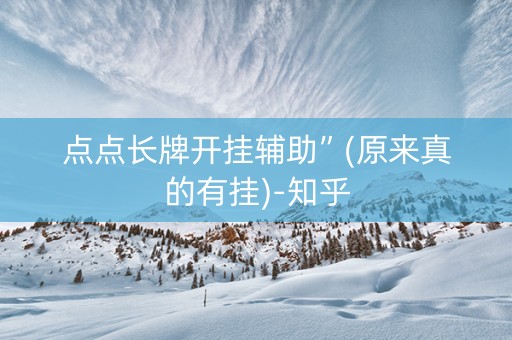 点点长牌开挂辅助”(原来真的有挂)-知乎
