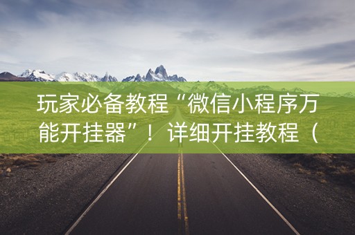 玩家必备教程“微信小程序万能开挂器”！详细开挂教程（确实真的有挂)-知乎