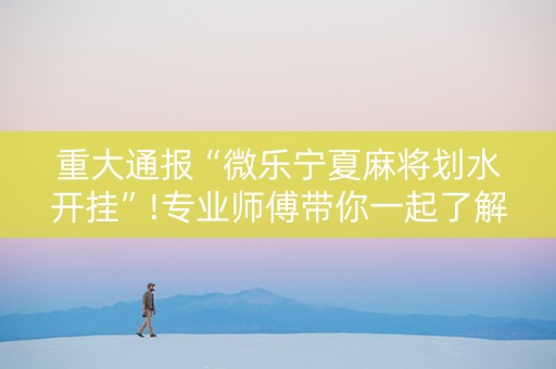 重大通报“微乐宁夏麻将划水开挂”!专业师傅带你一起了解（详细教程）-知乎