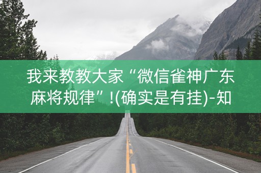 我来教教大家“微信雀神广东麻将规律”!(确实是有挂)-知乎