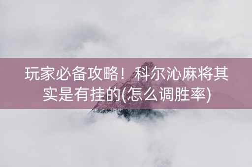 玩家必备攻略！科尔沁麻将其实是有挂的(怎么调胜率)