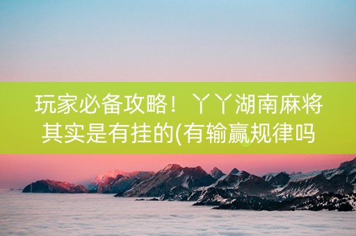 玩家必备攻略！丫丫湖南麻将其实是有挂的(有输赢规律吗)