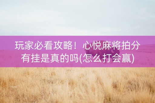 玩家必看攻略！心悦麻将拍分有挂是真的吗(怎么打会赢)