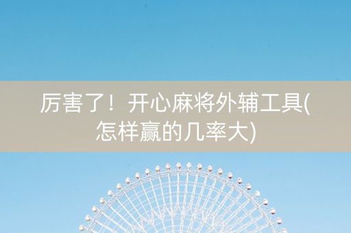 厉害了！开心麻将外辅工具(怎样赢的几率大)