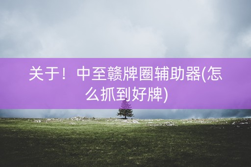 关于！中至赣牌圈辅助器(怎么抓到好牌)