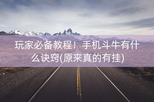 玩家必备教程！手机斗牛有什么诀窍(原来真的有挂)
