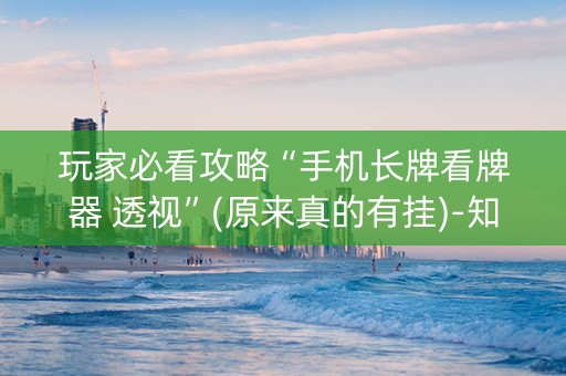 玩家必看攻略“手机长牌看牌器 透视”(原来真的有挂)-知乎