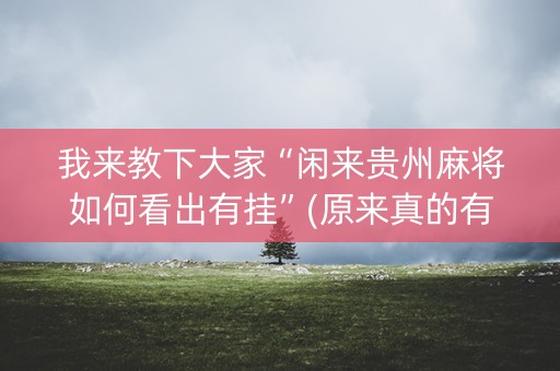 我来教下大家“闲来贵州麻将如何看出有挂”(原来真的有挂)-知乎
