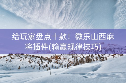 给玩家盘点十款！微乐山西麻将插件(输赢规律技巧)