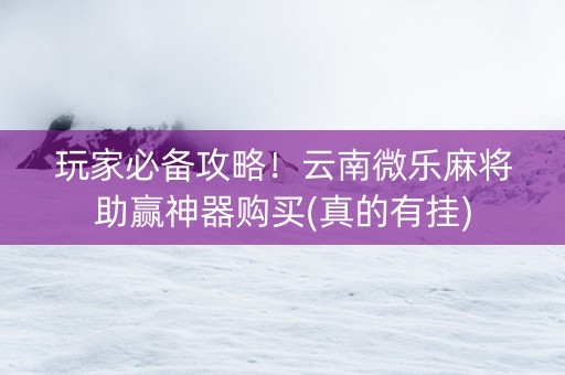 玩家必备攻略！云南微乐麻将助赢神器购买(真的有挂)