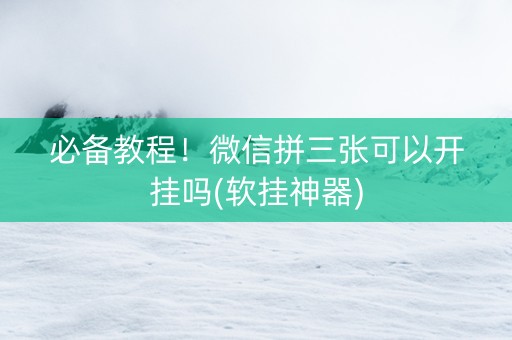 必备教程！微信拼三张可以开挂吗(软挂神器)