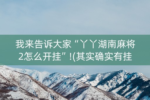 我来告诉大家“丫丫湖南麻将2怎么开挂”!(其实确实有挂)-知乎