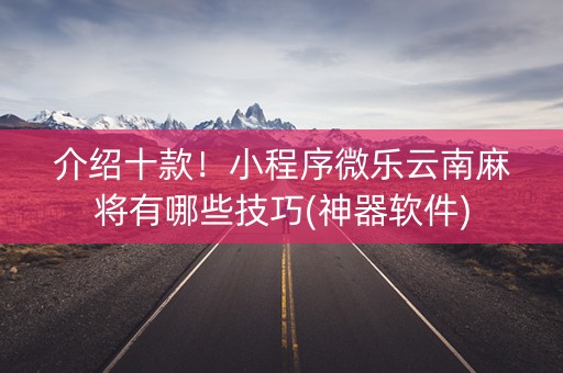 介绍十款！小程序微乐云南麻将有哪些技巧(神器软件)