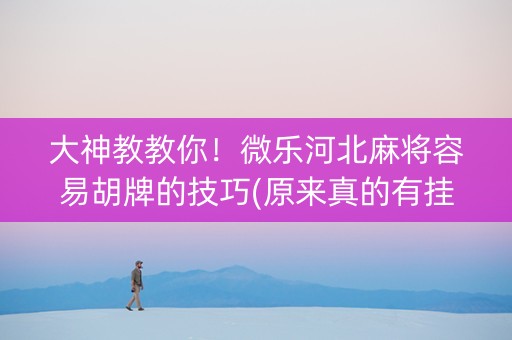 大神教教你！微乐河北麻将容易胡牌的技巧(原来真的有挂)