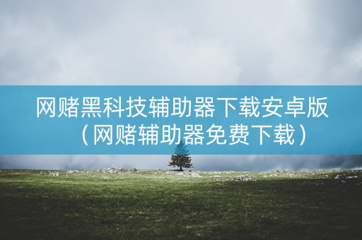 网赌黑科技辅助器下载安卓版（网赌辅助器免费下载）