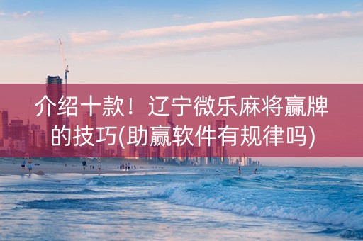 介绍十款！辽宁微乐麻将赢牌的技巧(助赢软件有规律吗)