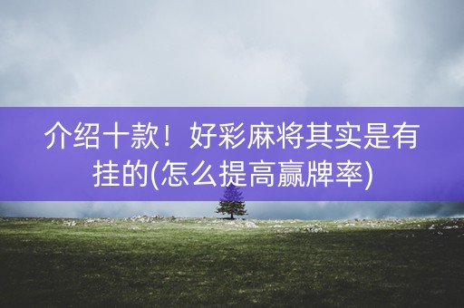 介绍十款！好彩麻将其实是有挂的(怎么提高赢牌率)