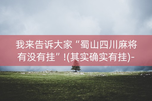 我来告诉大家“蜀山四川麻将有没有挂”!(其实确实有挂)-知乎